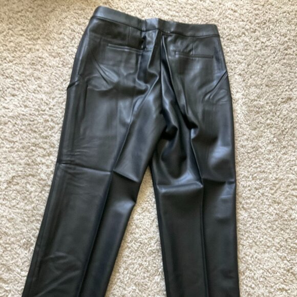 j.crew kate straight-leg pant in faux leather. size: 12. color: black - Picture 3 of 10